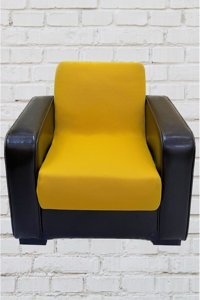 Şahane Ev Mikro Polyester Likralı Jakarlı Süngersiz Düz Giydirmeli Lastikli Sarı Tekli Koltuk Örtüsü 140 cm