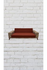 Şahane Ev Mikro Polyester Likralı Jakarlı Süngersiz Düz Giydirmeli Lastikli Turuncu İkili Koltuk Örtüsü 78x55 cm
