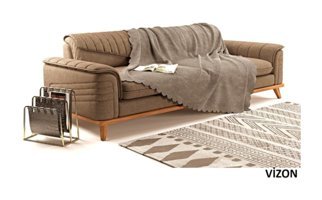 A.S.T Topdağı Tekstil Şönil Süngersiz Düz Vizon Tekli Koltuk Örtüsü 180x220 cm