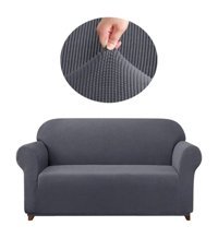 Güzelevim Polyester Likralı Süngersiz Düz Giydirmeli Gri İkili Koltuk Örtüsü 120x180 cm
