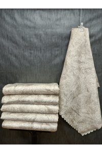 Madame Clean Home Pamuklu - Polyester Süngerli Çizgili Bej Tekli Koltuk Örtüsü 170x210 cm