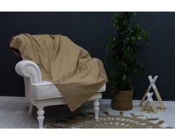 Hazel Polyester Düz Kahverengi Tekli Koltuk Örtüsü 175x215 cm