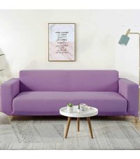 Akbu Polyester Likralı Süngersiz Düz Giydirmeli Lastikli Mor Tekli Koltuk Örtüsü 180x230 cm