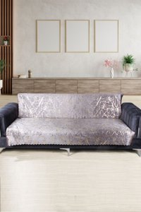 Bonny Home Kadife Varaklı Süngerli Gri Tekli Koltuk Örtüsü 170x210 cm
