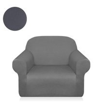 Eldost Ticaret Polyester Likralı Jakarlı Süngersiz Armürlü Giydirmeli Gri Tekli Koltuk Örtüsü 75x115 cm
