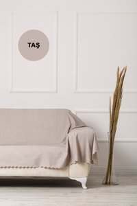 Velerde Home Pamuklu - Polyester Polar Süngersiz Düz Beyaz Tekli Koltuk Örtüsü 180x300 cm