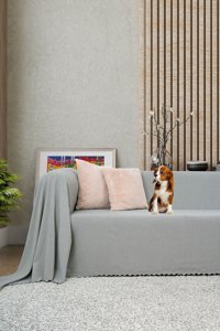 Latuda Concept Şönil Süngersiz Düz Gri Tekli Koltuk Örtüsü 175x300 cm