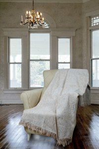 Sardia Home Pamuklu - Polyester Tay Tüyü Saçaklı Süngersiz Çizgili Bej Tekli Koltuk Örtüsü 170x220 cm