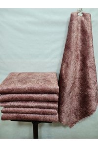 Selay Home Kadife Tay Tüyü Jakarlı Süngerli Çizgili Su Geçirmez Pembe Üçlü Koltuk Örtüsü 175x210 cm