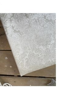 Favoriteks Kadife Polar Kabartmalı Süngerli Damask Desenli Ekru Tekli Koltuk Örtüsü 170x210 cm