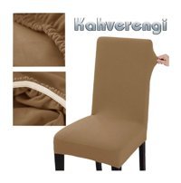 Abeltrade Polyester Likralı Süngersiz Düz Giydirmeli Lastikli Kahverengi Dörtlü Koltuk Örtüsü 35x100 cm