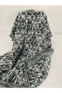 Aksesuar Püsküllü Süngersiz Armürlü Yeşil Tekli Koltuk Örtüsü 180x200 cm