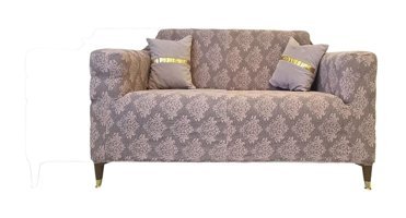 Güzelevim GZL-00000352 Polyester Jakarlı Süngersiz Damask Desenli Giydirmeli Lastikli Kahverengi İkili Koltuk Örtüsü 150x180 cm