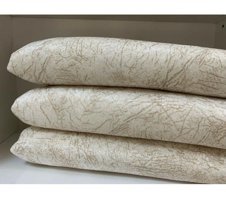 Sc Home Polyester Tay Tüyü Jakarlı Süngerli Çizgili Su Geçirmez Bej Üçlü Koltuk Örtüsü 175x215 cm