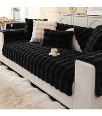 Baladi Home Süngersiz Baklava Desenli Siyah Tekli Koltuk Örtüsü 80x190 cm