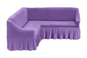 Eldost Ticaret Polyester Bürümcük Jakarlı Süngersiz Armürlü Giydirmeli Mor Dörtlü Koltuk Örtüsü 180x350 cm