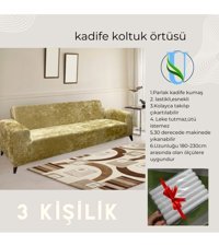 Uy Style Tekstil Kadife Süngerli Armürlü Giydirmeli Kahverengi Tekli Koltuk Örtüsü 180x230 cm