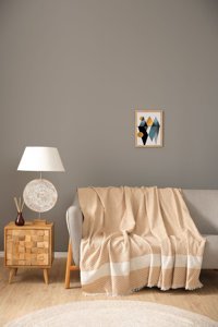 Karaca Home Wilma Polyester Püsküllü Süngersiz Geometrik Desenli Turuncu Tekli Koltuk Örtüsü 170x210 cm