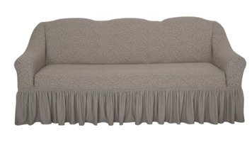 Venera Pamuklu - Polyester Likralı Drapeli Süngerli Düz Giydirmeli Gri Tekli Koltuk Örtüsü