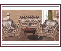 Yes Home Collection ST-086 Pamuklu - Polyester Polar Süngersiz Çiçek Desenli Yeşil Üçlü Koltuk Örtüsü
