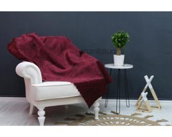 Hazel Polyester Varaklı Süngerli Çizgili Bordo Tekli Koltuk Örtüsü 175x215 cm