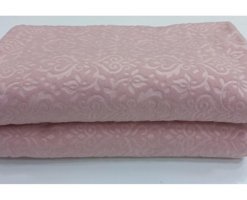Ceyizimdekor Polyester Polar Jakarlı Süngerli Pembe Üçlü Koltuk Örtüsü 180x215 cm