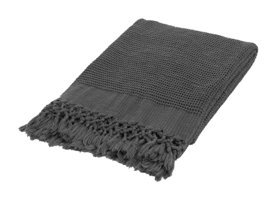 Buldan Pamuklu Kanvas Püsküllü Süngersiz Armürlü Gri Üçlü Koltuk Örtüsü 130x170 cm
