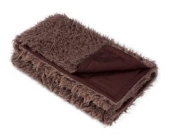 Bc Home Peluş-Tüylü Süngersiz Düz Kahverengi Tekli Koltuk Örtüsü 90x140 cm