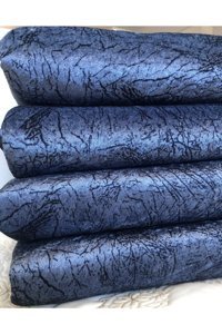 Madame Blue Pamuklu - Polyester Süngerli Çizgili Mavi Tekli Koltuk Örtüsü 170x220 cm