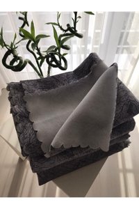 Kkdizayn Polyester Jakarlı Süngerli Çizgili Antrasit Tekli Koltuk Örtüsü 170x210 cm