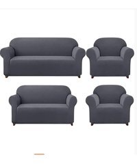 Güzelevim Polyester Likralı Süngersiz Düz Giydirmeli Krem 3-2-1-1 Koltuk Örtüsü 180x230 cm