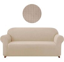 Uytm Pamuklu - Polyester Bürümcük-Likralı Süngerli Çizgili Giydirmeli Kahverengi Tekli Koltuk Örtüsü 180x230 cm