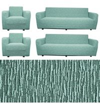 Any Polyester Jakarlı Süngersiz Düz Giydirmeli Lastikli Yeşil Dörtlü Koltuk Örtüsü 180x220 cm