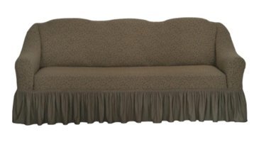 Venera Pamuklu - Polyester Likralı Drapeli Süngerli Düz Giydirmeli Kahverengi Tekli Koltuk Örtüsü