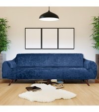 Bibaha Kadife Süngersiz Giydirmeli Lastikli Lacivert Tekli Koltuk Örtüsü 180x230 cm