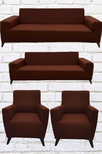 Şahane Ev Mikro Polyester Likralı Jakarlı Süngersiz Düz Giydirmeli Lastikli Turuncu Tekli Koltuk Örtüsü 28x32 cm