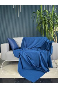 Bella Home Şönil Süngersiz Düz Mavi Tekli Koltuk Örtüsü 170x220 cm