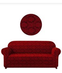 Akbu Polyester Süngersiz Şal Desenli Giydirmeli Lastikli Bordo Tekli Koltuk Örtüsü 180x230 cm