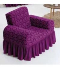 Uy Style Tekstil Pamuklu - Polyester Likralı Drapeli Süngerli Düz Giydirmeli Mor Tekli Koltuk Örtüsü 75x115 cm