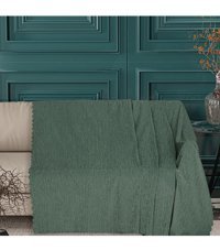 Solinas Collection Polyester Polar Süngersiz Düz Su Geçirmez Yeşil Tekli Koltuk Örtüsü 180x215 cm