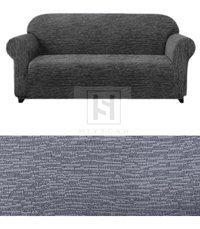 Heytgah Polyester Likralı Süngersiz Kırçıllı Giydirmeli Gri Üçlü Koltuk Örtüsü 180x230 cm