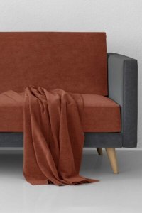 Kensey Polyester Süngersiz Çizgili Kiremit Tekli Koltuk Örtüsü 180x215 cm