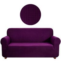 Elgeyar Polyester Likralı Jakarlı Süngersiz Armürlü Giydirmeli Mor Üçlü Koltuk Örtüsü 180x230 cm