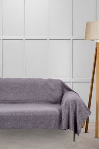 Velerde Home Şönil Polar Süngersiz Düz Antrasit Tekli Koltuk Örtüsü 175x300 cm