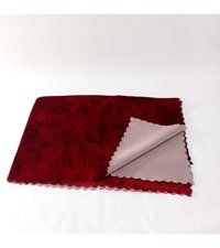 Selçuklu Tekstil Kadife Polar Pofuduk Süngerli Çizgili Bordo Üçlü Koltuk Örtüsü 170x220 cm
