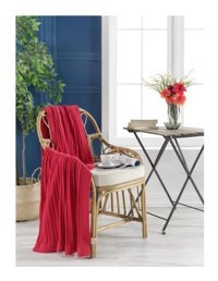 Betires Home TZ-14017 Akrilik-Pamuklu Süngersiz Kırmızı Tekli Koltuk Örtüsü 130x170 cm