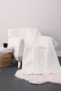 Karahanlı Polyester Süngerli Düz Ekru Tekli Koltuk Örtüsü 180x215 cm