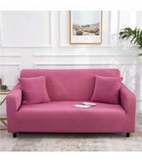 Akbu Polyester Likralı Süngersiz Düz Giydirmeli Lastikli Pembe Tekli Koltuk Örtüsü 180x230 cm
