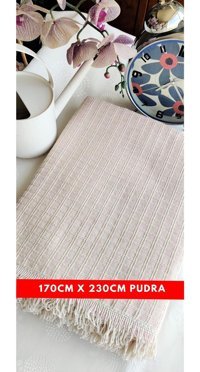 A.Z.H. Windores Pamuklu - Polyester Süngersiz Armürlü Pembe Tekli Koltuk Örtüsü 170x230 cm