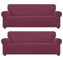 Elgeyar Polyester Likralı Jakarlı Süngersiz Armürlü Giydirmeli Pembe Altılı Koltuk Örtüsü 180x230 cm